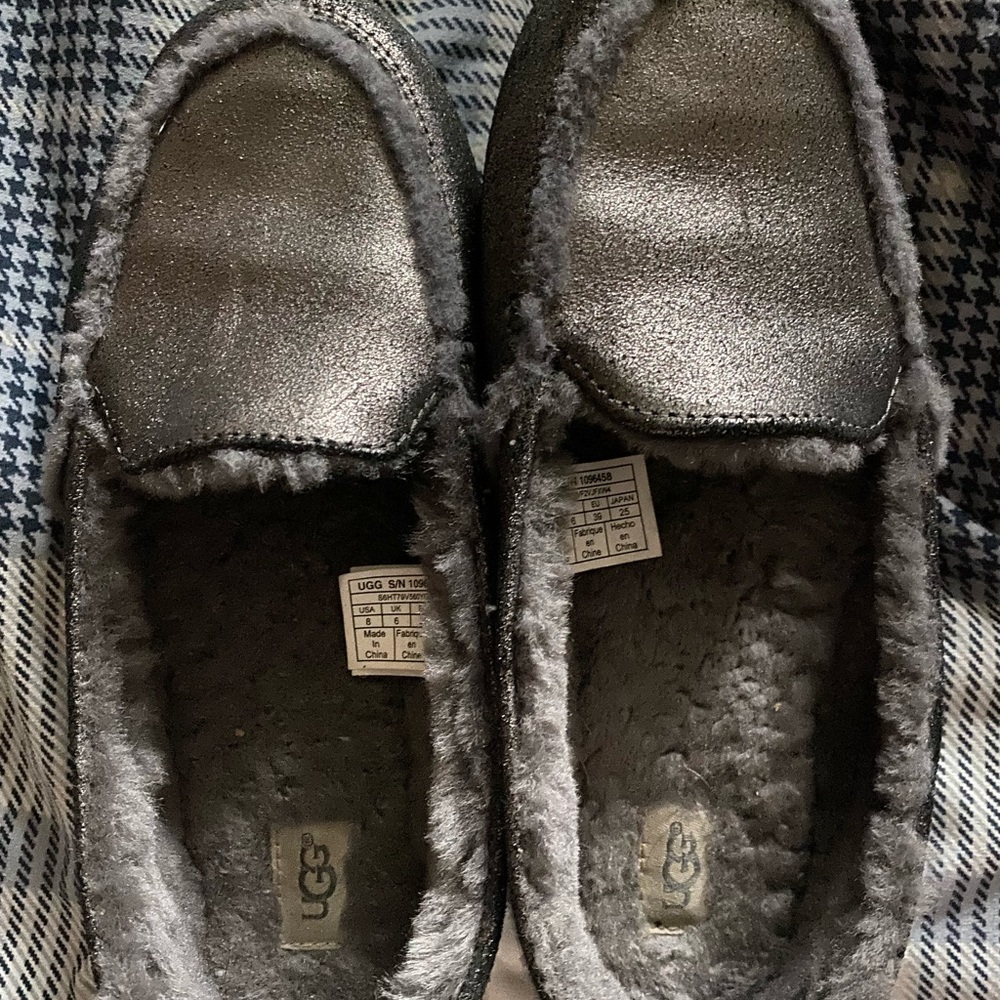 Silver UGG slippers